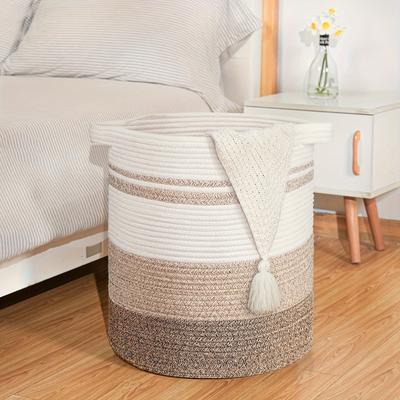 1 buc coș de rufe, coș de depozitare cu mânere, coș decorativ pentru sufragerie, coș de depozitare țesut pentru cutie de jucării, perne, pături, haine