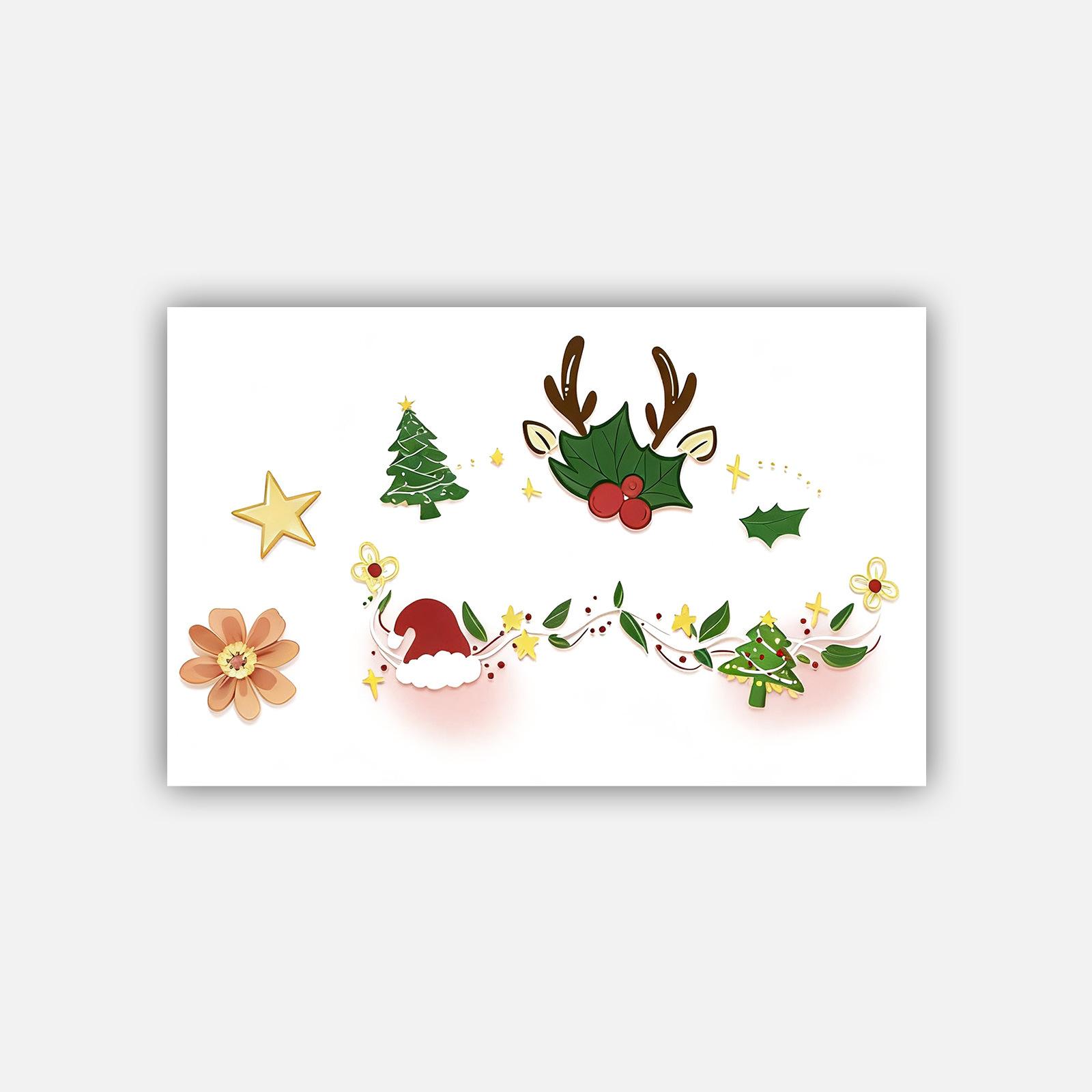 Christmas Tattoo Sticker Waterproof Women S Long-Lasting Christmas Makeup Face Sticker Tattoo Sticker 19*12