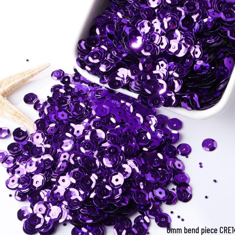 6mm Iridescent Silver Sequins: Laser Embossed Curved Pieces for DIY Embroidery, Wedding Dress Accessories, and Craft Ornaments.