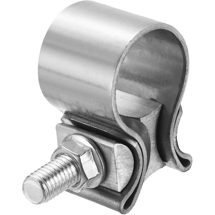 HARFINGTON 410 Stainless Steel Exhaust Clamp 2.48" Butt Joint Narrow Band Muffler Seal Exhaust Narrow Lap Butt Clamps for Pipes Muffler Converters
