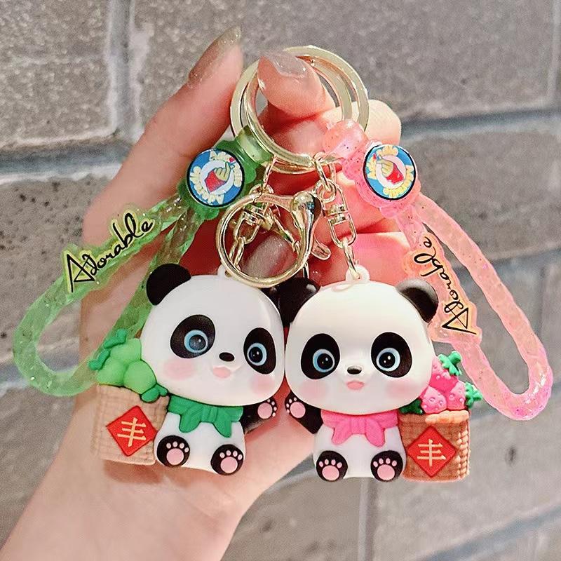 Guochao Creative Harvest Giant Panda Exquisite Cute Pendant Car Keychain Children's Toy Small Gift