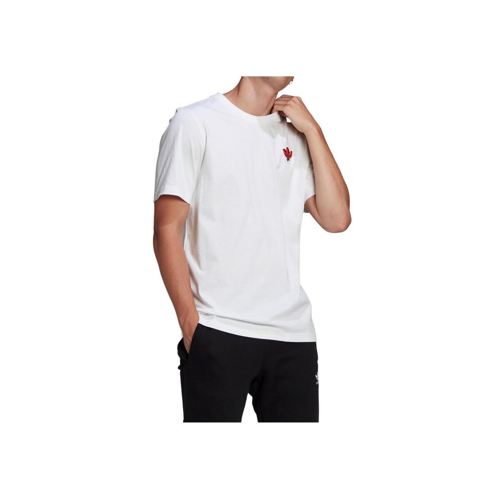 Adidas Originals Fruit Badge Tee Casual Sports Round Neck Short Sleeve Men Tops White GN3133