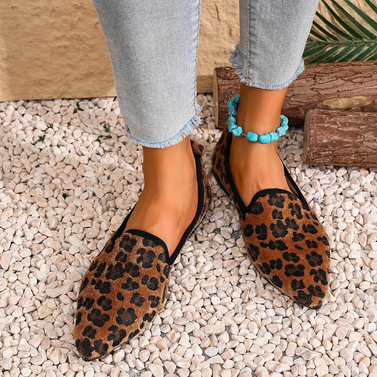 

Модные женские туфли-лодочки с острым носком, модный цветочный принт, удобные, неглубокие, повседневные лоферы, женская дышащая нескользящая обувь для ходьбы 36 коричневый