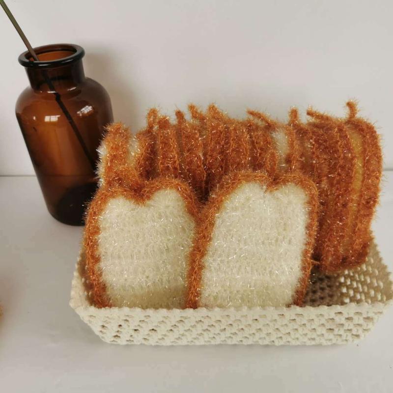 1/5pcs Household Fresh And Simple Dishcloth, Double-Layer Bread Wiping Cloth, Soft And Multifunctional Kitchen Cleaning Cloth