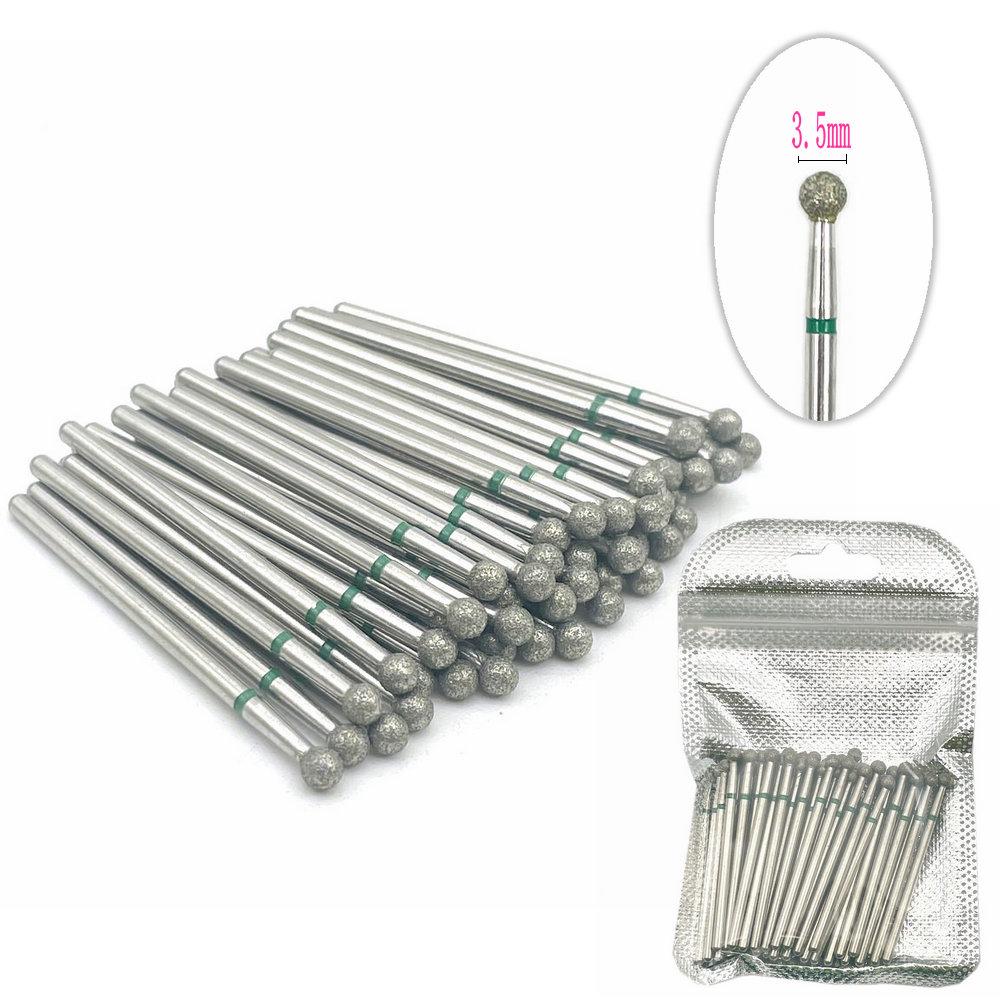 50pcs/pack Diamond Milling Cutter Grinding Drill Bits Diamond Polisher HP 2.35mm Diamond Polisher Nail Drill Bits Drill