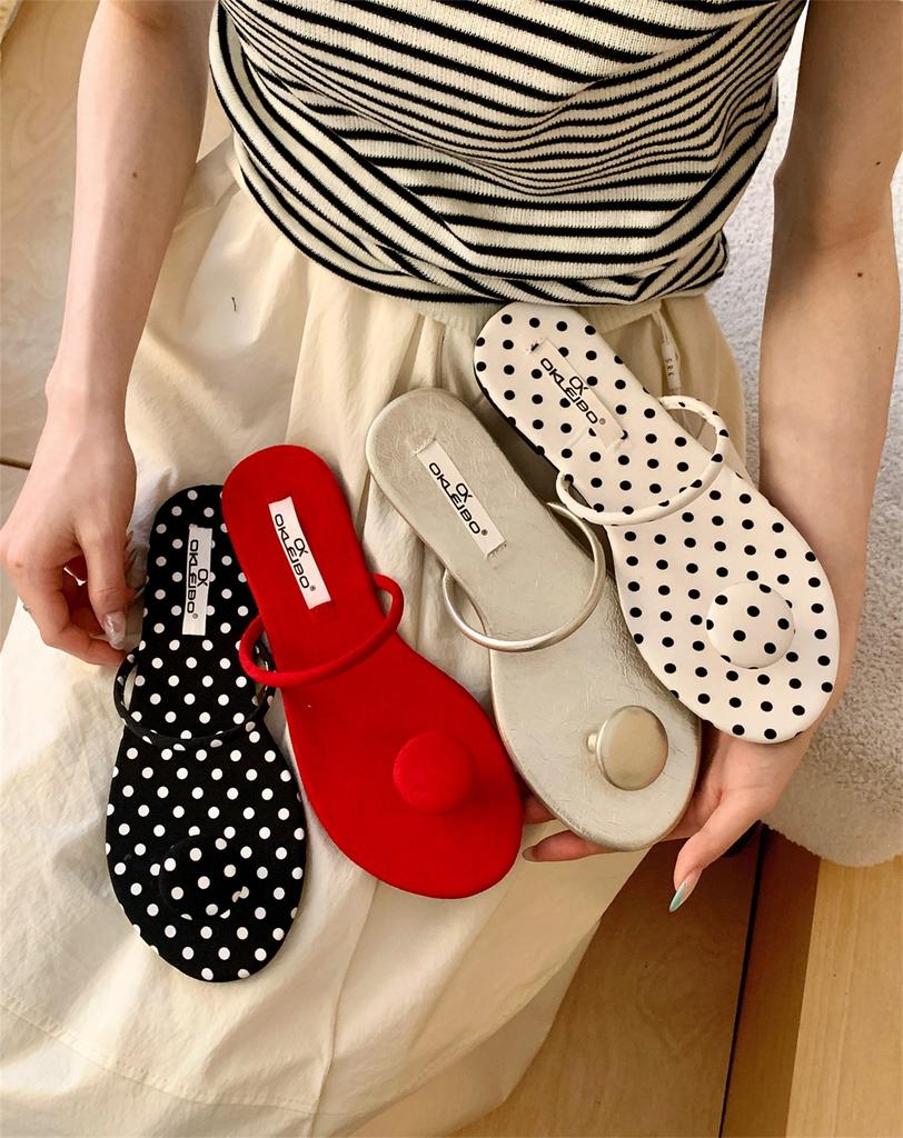 Flat-Bottomed American Cool Toe Slippers Fairy Shoes Outer Wear Summer Vacation Beach Sandals