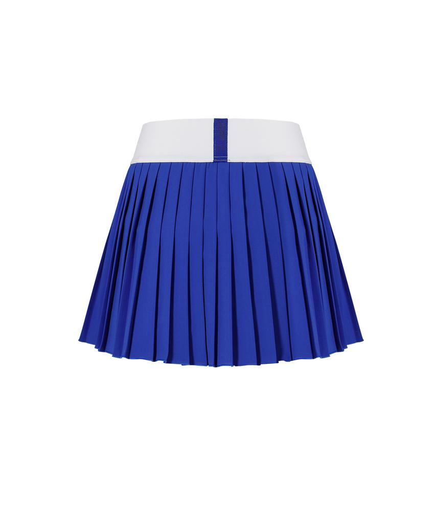 GAME SET MATCH Asymmetrical Pleated Dry-Fit Tennis Skirt [Blue]