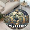 Custom Name Personalized Leo Messi Print Round Rug, Versatile Home Decor Carpet, for Playroom, Apartment, Balcony, Entryway, Hallway Gift