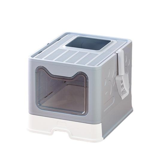 Enclosed Cat Litter Tray Extra Large Cat Litter Box with Lid And Drawer Anti-splash Hop-In Cat Toilet Includes Cat Litter Scoop