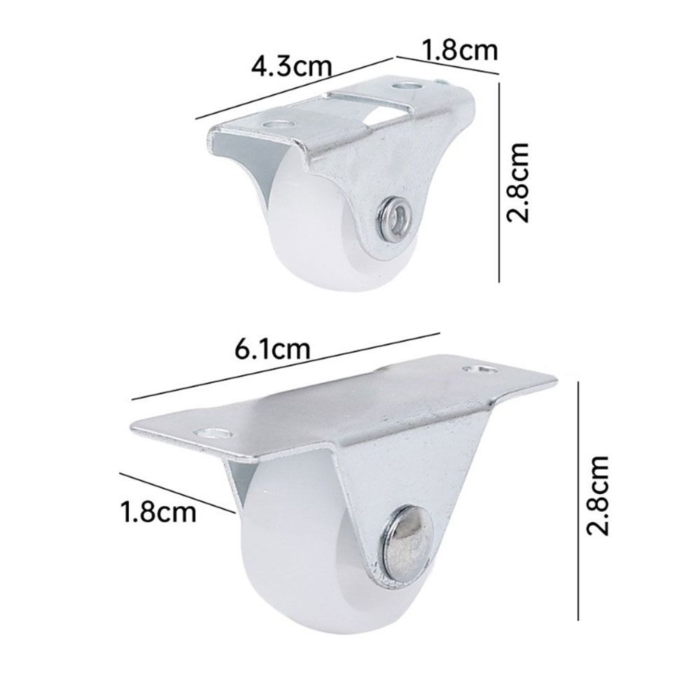 8Pcs Trash Can Storage Box Laundry Basket Directional Casters Drawer Tray Accessories Plastic Furniture Pulley Small 1inch