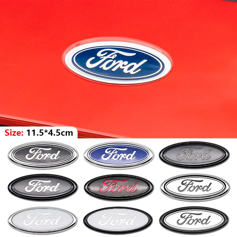 11.5x4.5cm 3D ABS Front Hood Rear Trunk Badge Emblem For Ford Fiesta Focus Mondeo Mustang Ranger Kuga Edge Auto Tuning Accessory