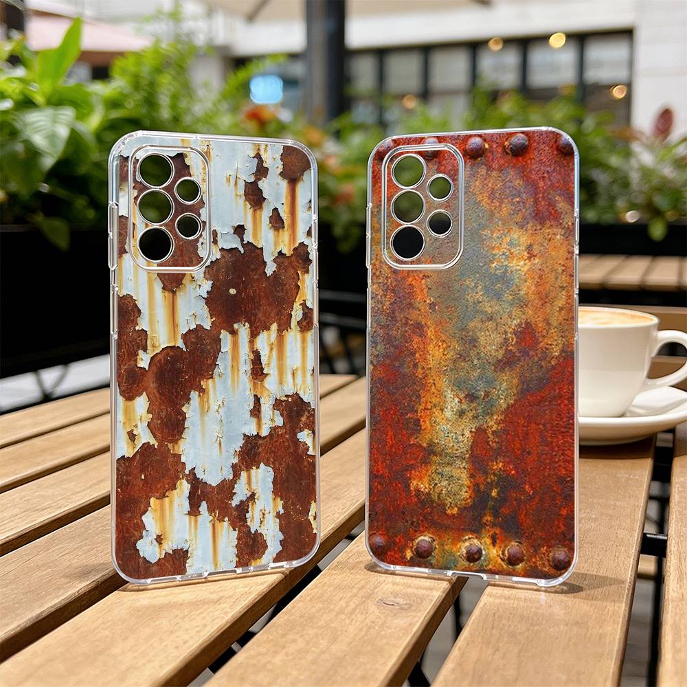 Industrieller Stil Retro Rostig Handyhülle Für Samsung S25,S24,S21,S22,S23,S30,Ultra,S20,Plus,Fe Transparente Hülle