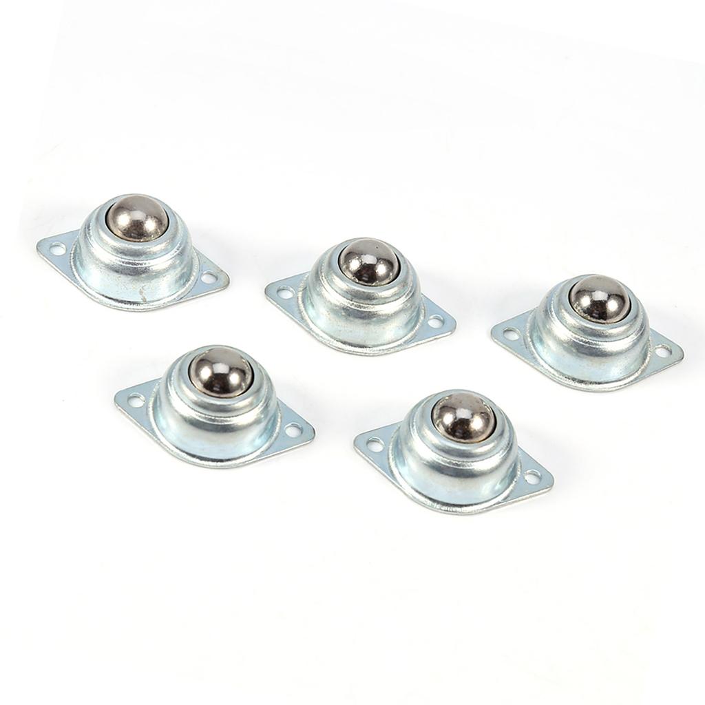 5 Peças Metal Ferro Aço Rolamento de Transferência Universal de Esferas Rolantes Montado com Esferas 2 Furos