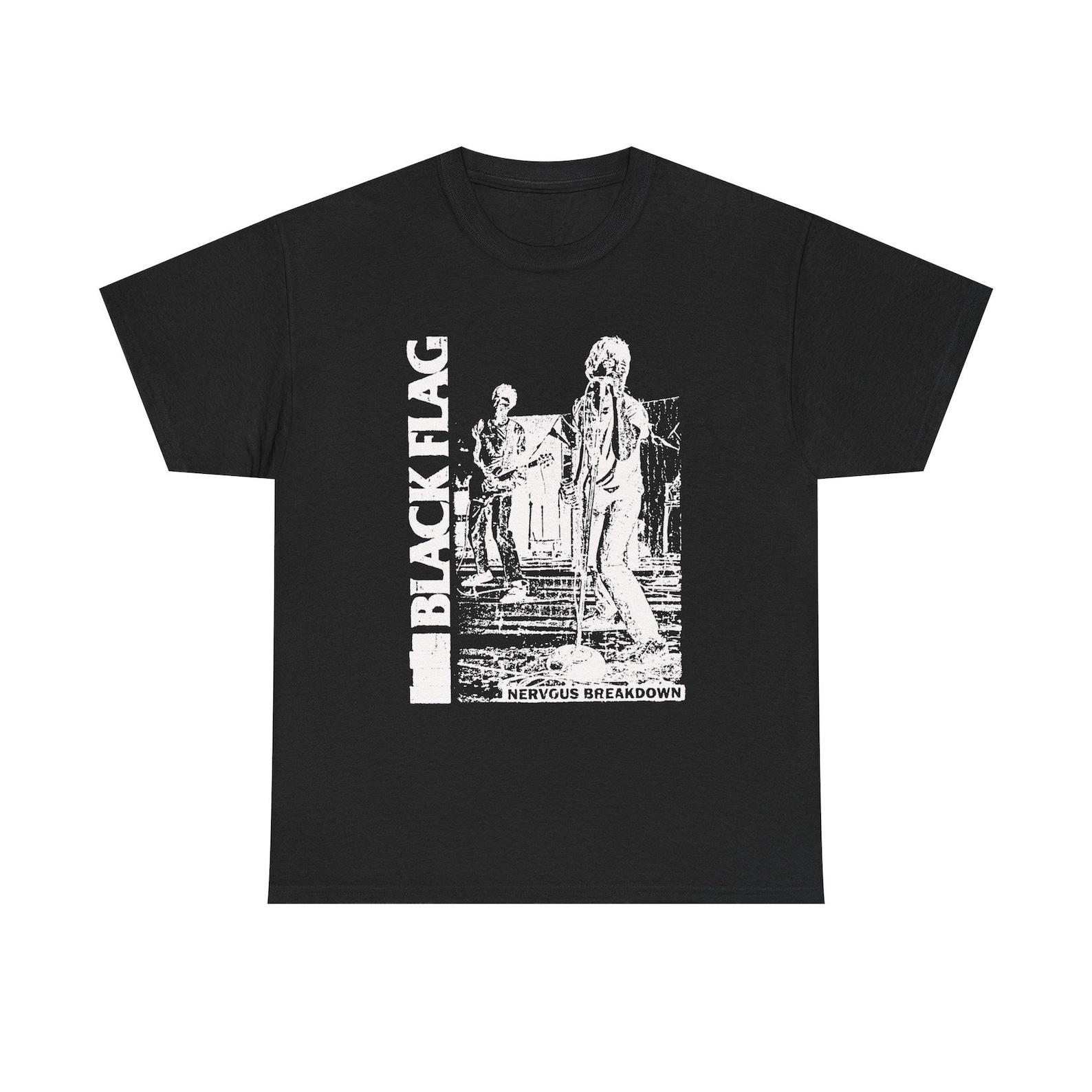 Black Flag Nervous Breakdown Shirt 80s Hardcore Punk Tee Vintage DIY Graphic T Shirt Gift for Punk Fans 140