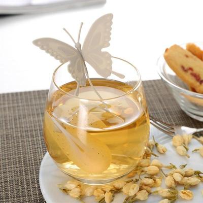 Neu Schmetterling Teebeutel Siebe Silikon Teelöffel Filter Infuser Silica Nette Teebeutel für Tee &