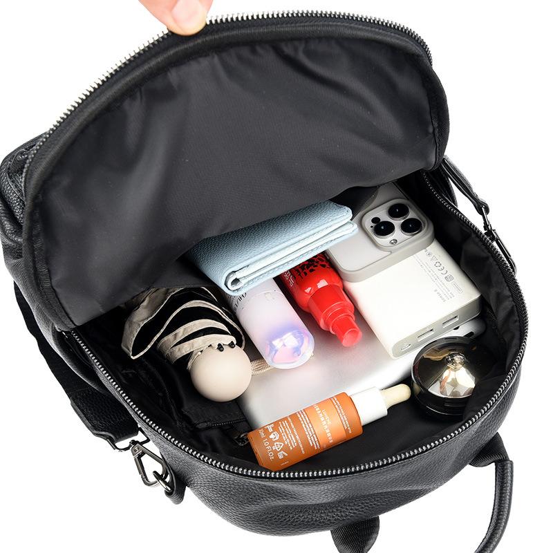 Large Leather Backpack for Women 2025 New Soft Leather Fashion Trend Multi-purpose Versatile Large-capacity Backpack