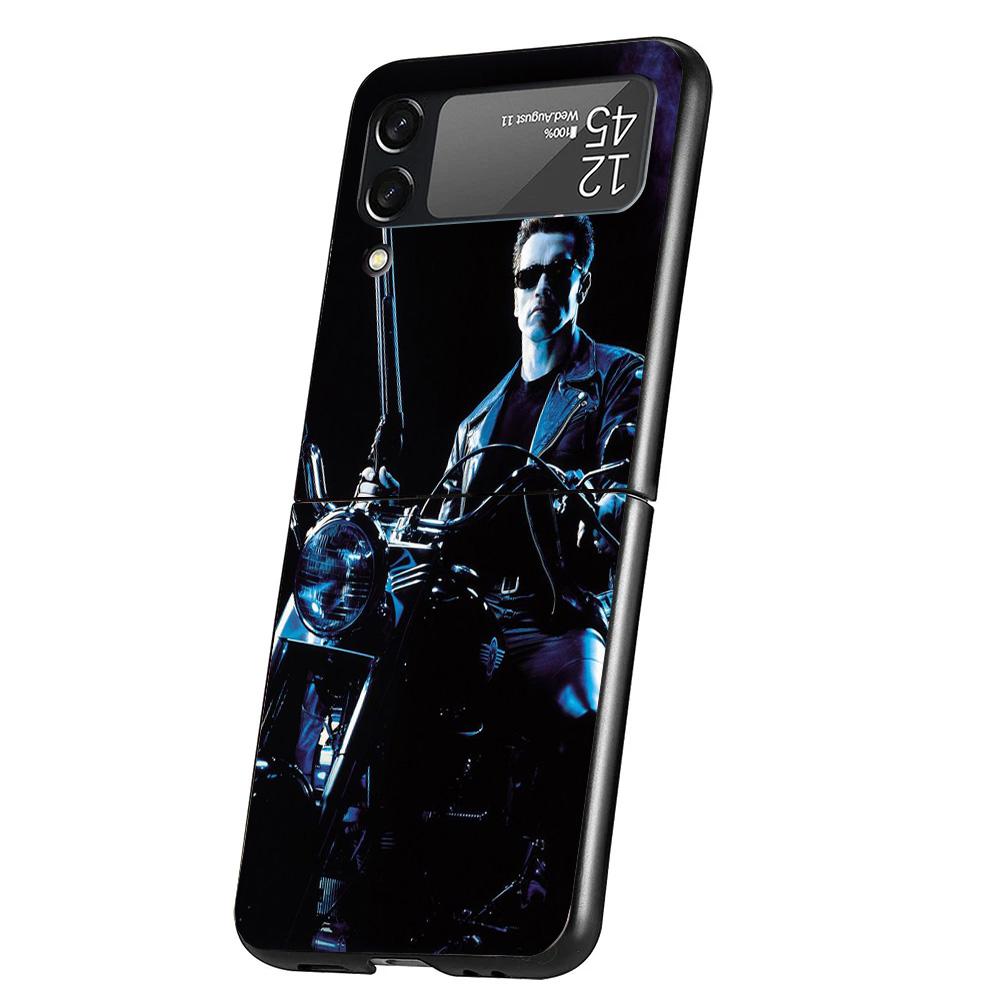 Arnold Schwarzenegger Terminator Cover Phone Case For Samsung Galaxy Z Flip 7 6 5 4 3 5G Flip7 Flip6 Flip5 Flip4 Flip3 Black Fun