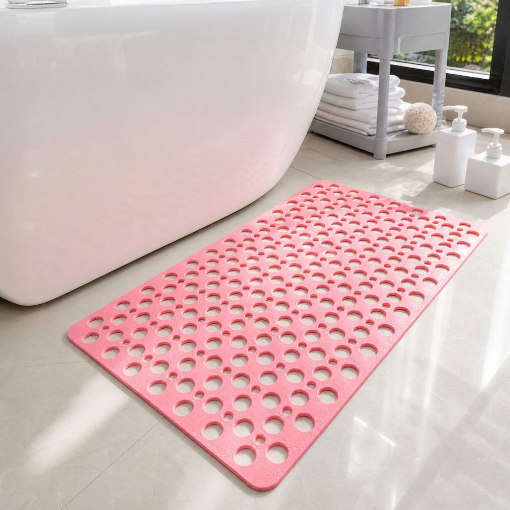 Bathroom Anti Slip Mat with Drainage Holes and Suction Cups Non Slip Floor Mat for Shower Tub and Bath Safety