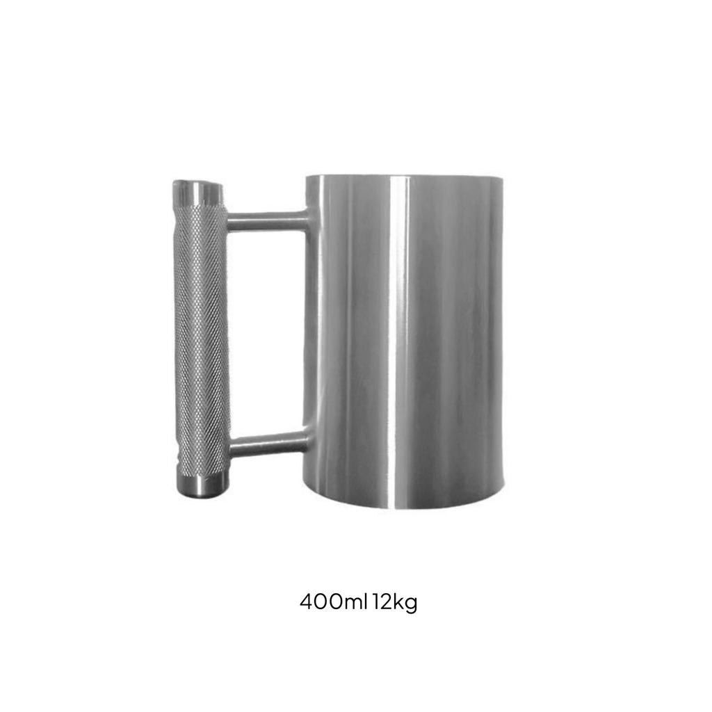 Heavy Dumbbell Mug Knurled Grip Non-Slip Stainless Steel Cup with