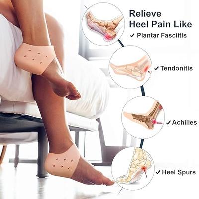 RONATA Silicone Heel Protectors, Gel Heel Cups For Heel Pain, Breathable Heel Cushions For Back Of Heel, Plantar Fasciitis Relief For Men And Wome