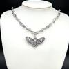 Trend Men Women Accessories Punk Gothic Skull Moth Necklace Temperament Jewelry