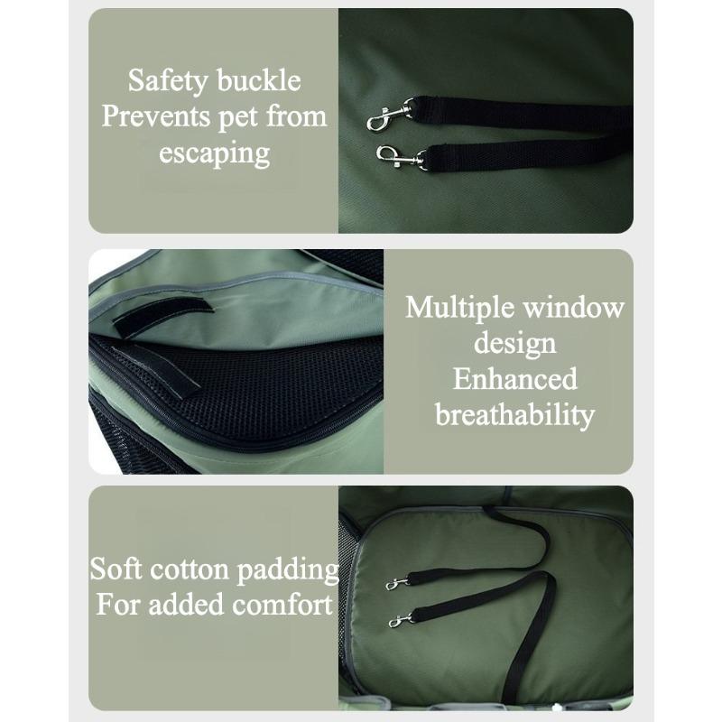 Double Pet Stroller for Dogs and Cats Travel Carriage with Safety Beltsand 4 Lockable Wheels Foldable for Multi-Pet Medium