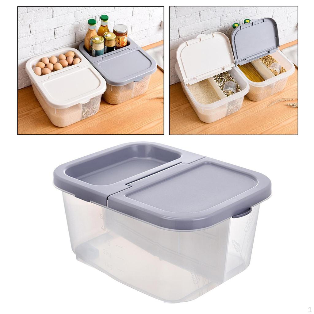 10L Transparent Rice Container Storage Bucket Kitchen Organization Crisper for Dry Food