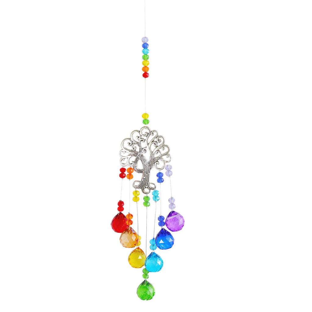 Colorful Crystal Wind Chime Beautiful Garden Jewelry Pendan Decor Suitable for Window Home Car Party Wedding Decoration