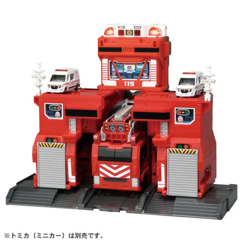 TAKARA TOMY "Tomica Transformation Dispatch! Big Fire & Command Station" Mini Car Car Toy for Boys Ages 3 and Up Passes Toy Safety Standards ST Mark C