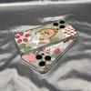 Korean Painted Cat Strawberry Flower Phone Case For Samsung Galaxy A14 A15 S21 S22 S23 S24 FE Plus Ultra A25 A35 A52 A53 A54 A55