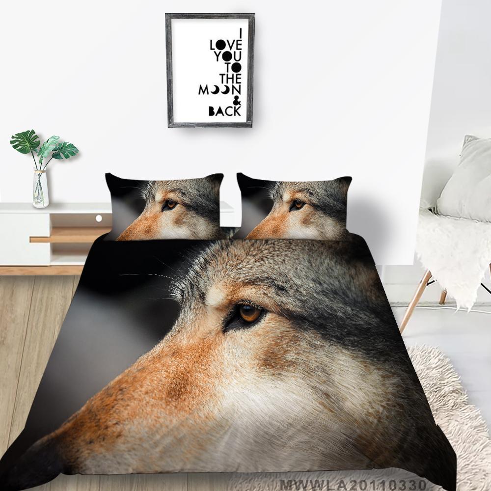 2023 New Style Unique Design Bedding Cover Suit Fashionable Decorative Wolf Printed Home Textiles Queen King Size Bedding