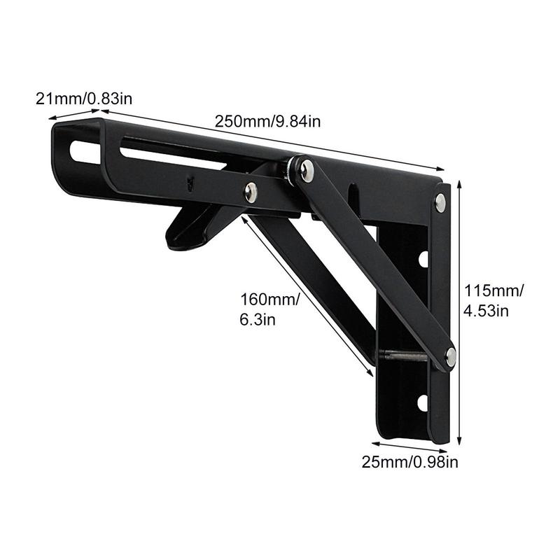 Suportes de prateleira dobráveis, prateleira de metal resistente, dobradiça, suprimentos resistentes ao desgaste para cozinha, banheiro, loja, garagem, varanda