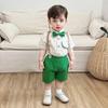 New Short Sleeve Shorts Vest Set Children's Clothing Boys Summer English Style Fashion Party Outfit