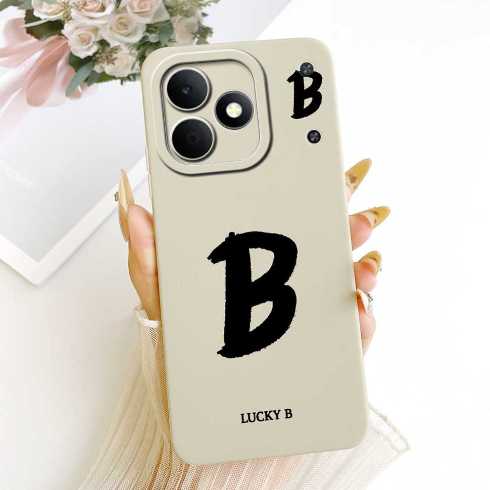 For Realme Note 80 4G RMX5388 Case Lucky Letters A-Z Silicone Back Cover For Realme Note80 4G 6.74" Full Protection Phone Cases