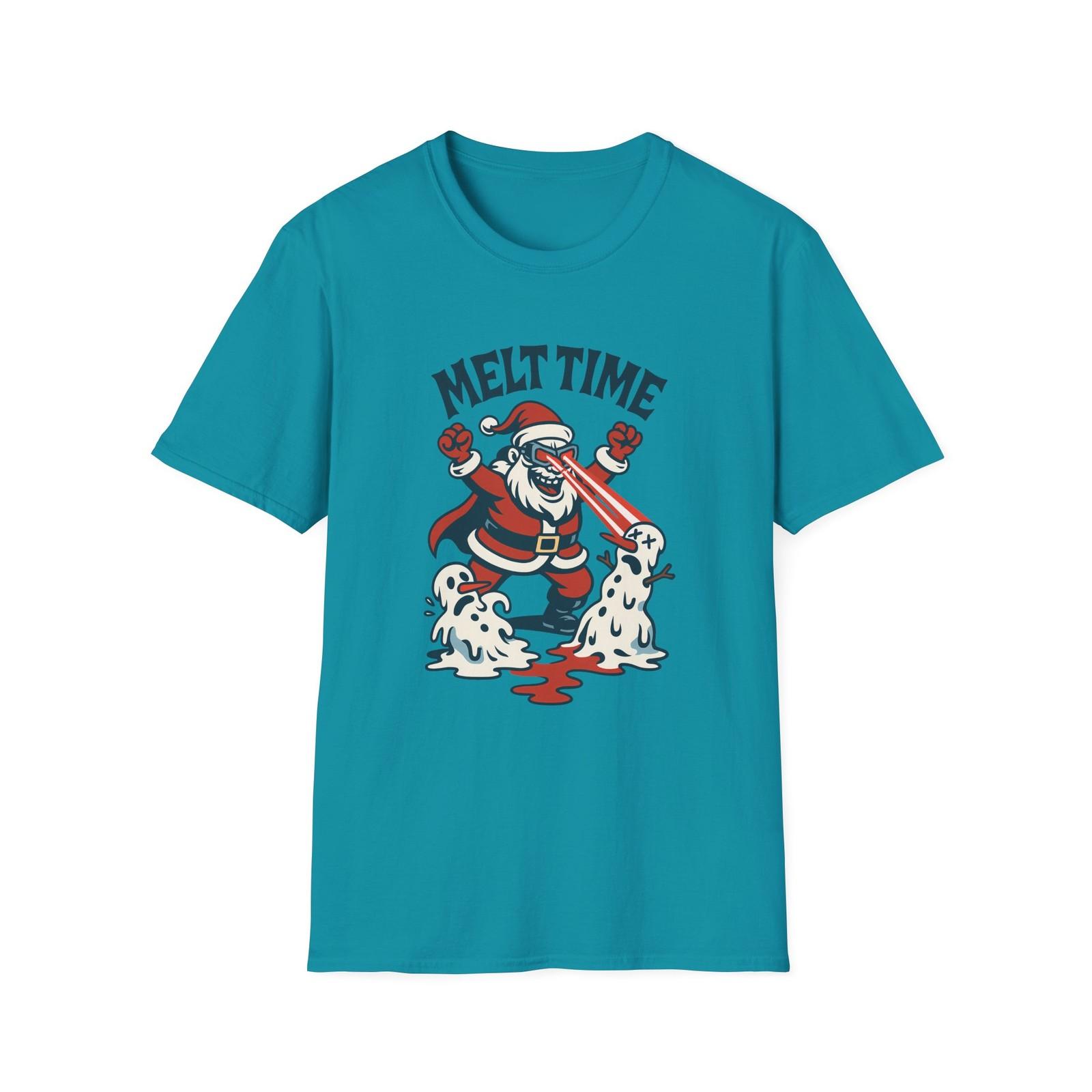 Unisex Softstyle T-Shirt Mens Womens Tees Top Santa Laser Goggles Melting Snowmen Cartoon Chaos 4XL
