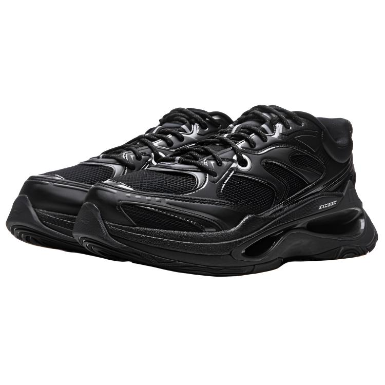 Li Ning Chao Yue Infinity Trendy Comfortable Resilient Wear-Resistant Low-Top Casual Shoes Unisex Casual Shoes Black AZGV295-2