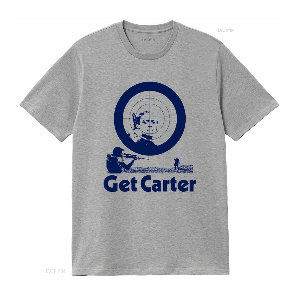 GET CARTER T Shirt Inspired by Classic Films 2 Colour Target Design with Shooter Get Carter Text Vintage Washed