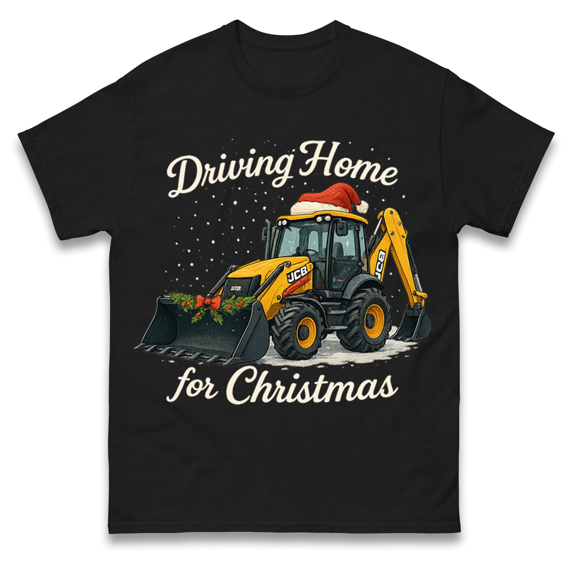 

Driving Home for Christmas JCB Christmas T Shirt Tshirt Mens Womens Unisex Tops Tees M