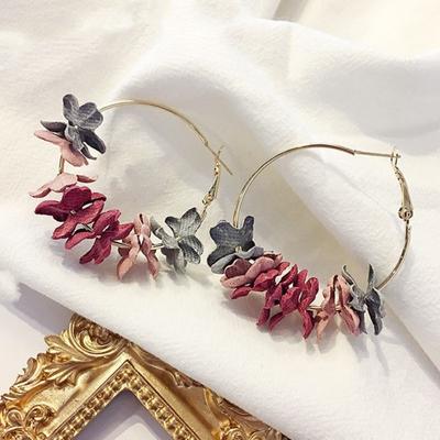 Fabric Flower Versatile Earrings, Personalized Fake Flower Long Style, Elegant Earrings for Women