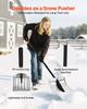 Snow Shovel for Driveway, 40cm Wide Aluminum Alloy Snow Shovel, Non Slip Grip, Large Capacity Snowplow Shovels, Detachable & Lightweight Snows Removal