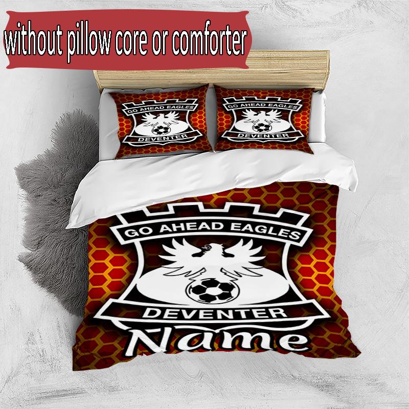 3pcs Duvet Cover Set (1*Duvet Cover + 2*Pillowcase, Without Core), Custom Name Go Ahead Eagles Pattern Bedding Set, Home Bedroom Decor Gift