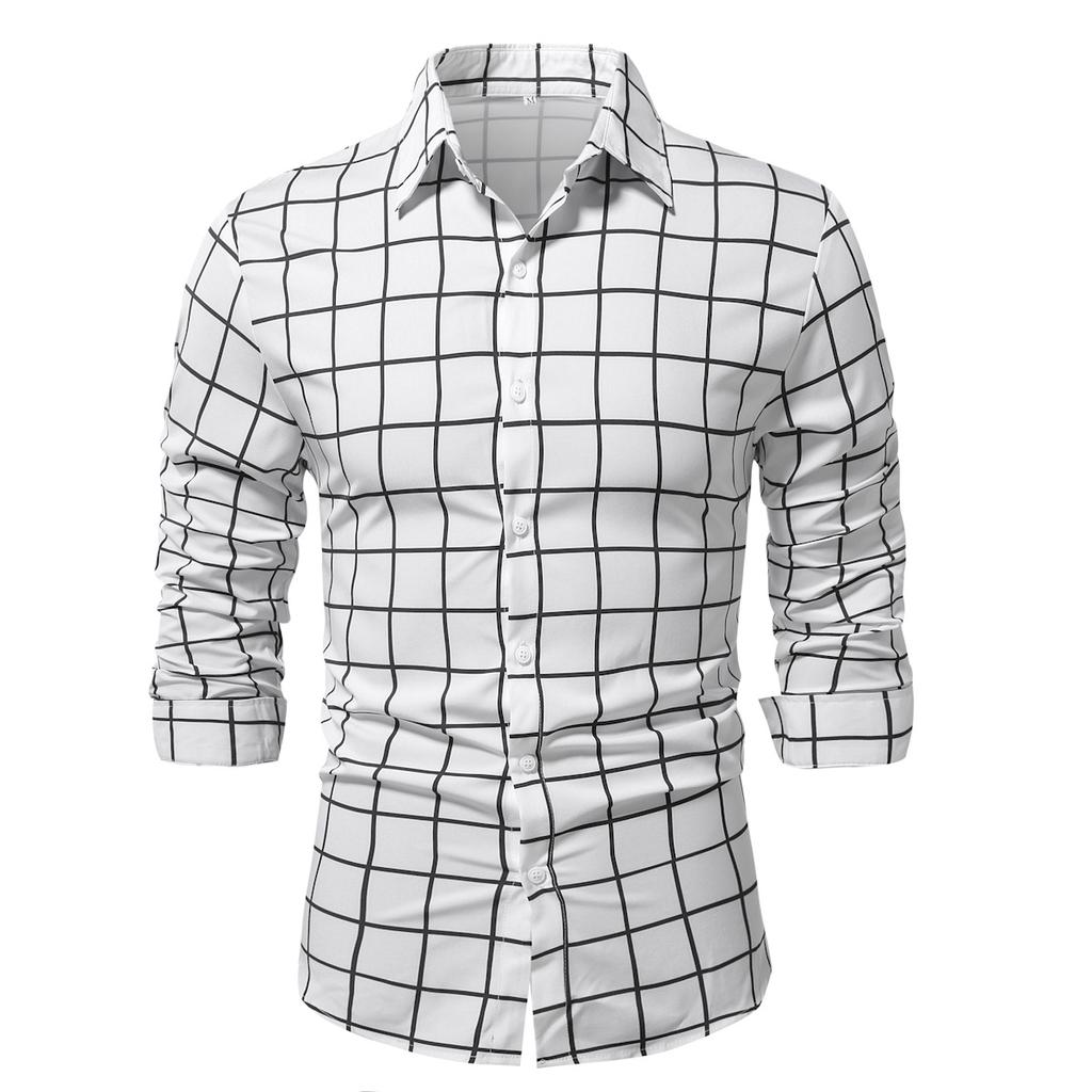 Polka Dot Star Printing  Dress Shirt for Men's Button Down Long Sleeve Casual Business Shirts