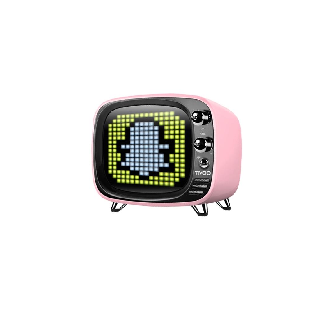 6W Wireless bluetooth Retro TV Speaker Smart Portable Speaker Mini Stereo Alarm Clock Subwoofer Music Player LCD TF Card