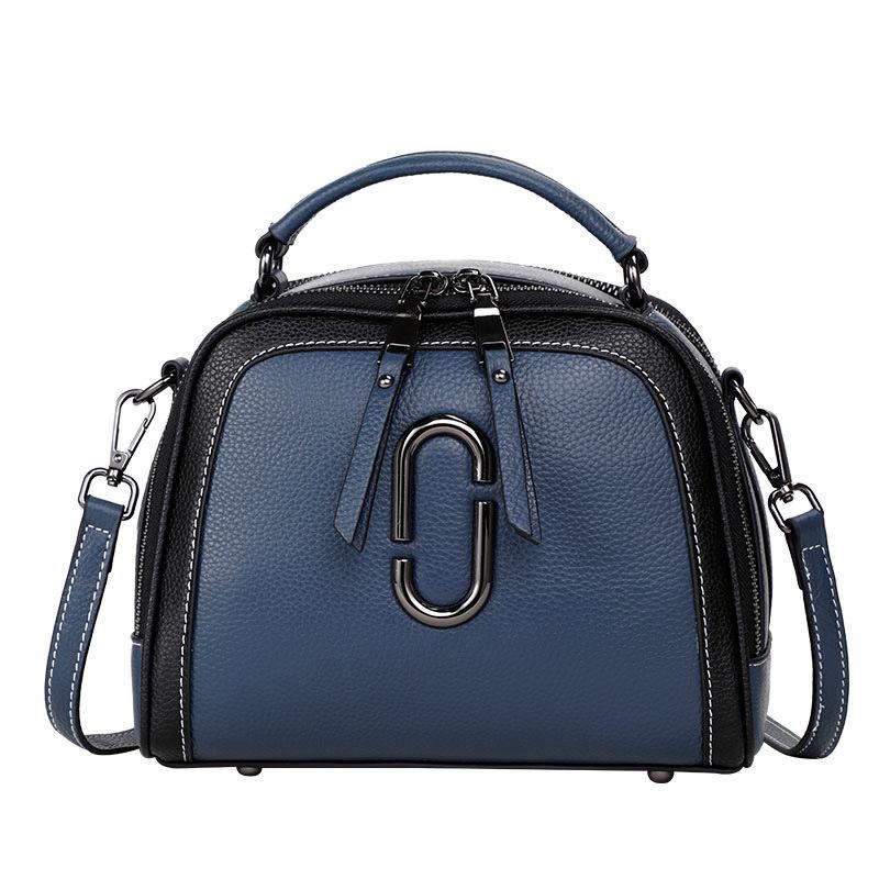 Qiandian Single Shoulder Messenger Bag First Layer Cowhide Messenger Bag Women S Small Bag Light Luxury Leather Women S Bag темно-синий