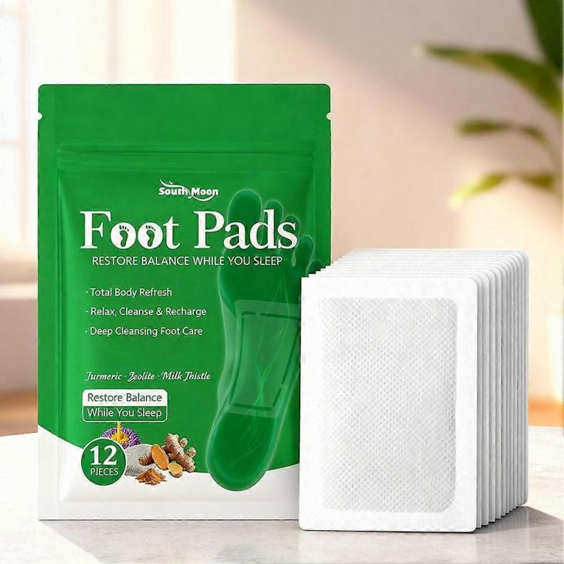For Deep Cleansing Foot Patch 12 Pcs Detox Bamboo Vinegar Ginger Powder Relieve Stress Improve Sleep Night Use