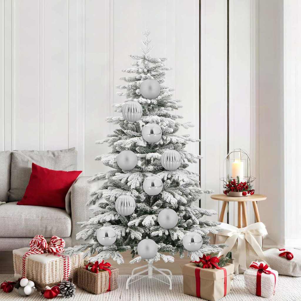 XL Christmas Ornament Set 9 pcs Silver Plastic