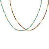 Boho Colorful Rice Beads Choker Necklace for Women, Stainless Steel Clavicle Chain Imitation Pearl Charm Handmade Jewelry