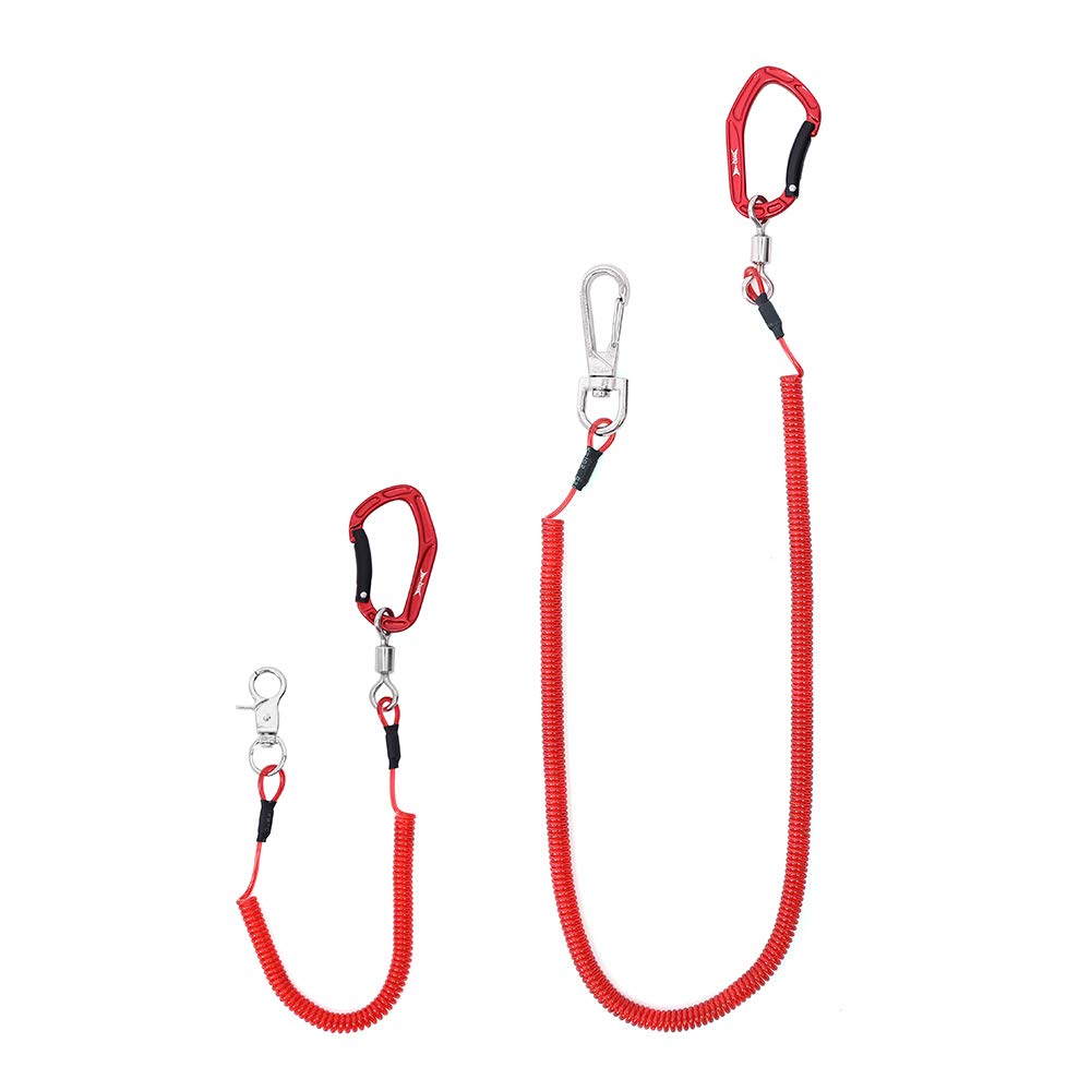 HERCULES Spiral Curly Wire Extends to 27kg Weight Fishing Rod Stretchable Safety Wire Coil Leash Fishing Rod 1 x 44cm 1 x 15cm Cord, Cord,