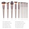 Houten Champagne Make-up Kwasten Set voor Foundation Poeder Blusher Oogschaduw Concealer Lip Oog Make-up Kwast Luxe Cosmetica Gereedschap