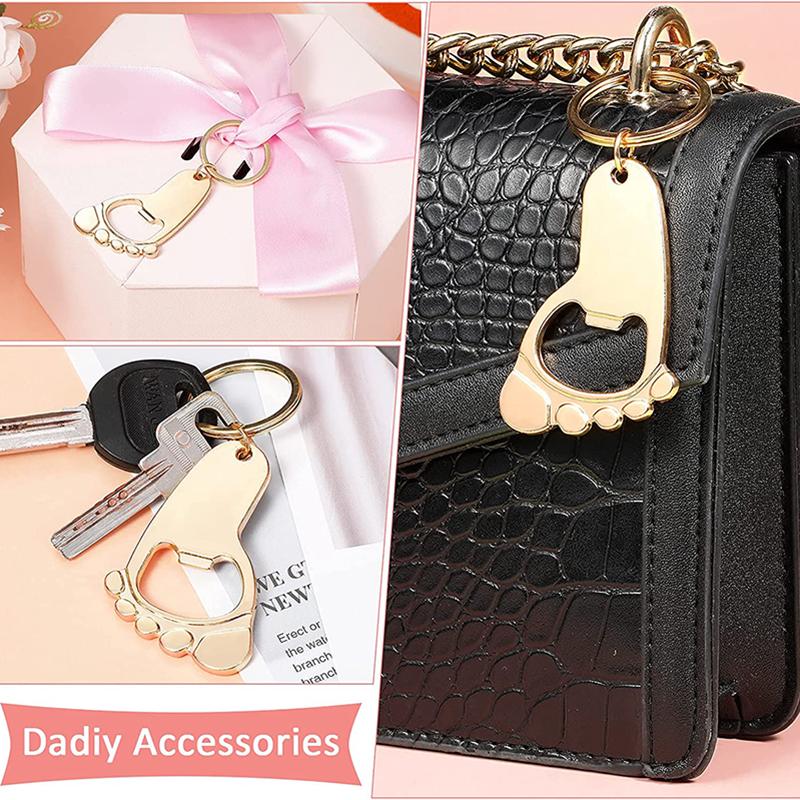 16/32 st flasköppnare baby shower-presenter till gäster, fotavtryck nyckelringformad öppnare, födelsedag bröllop brudfest souvenirer